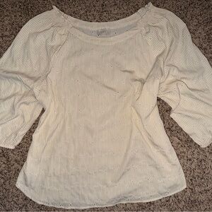 LOFT Off-White Textured Blouse